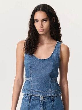 Rag & Bone Ultra Featherweight Estelle Denim Top Size 8